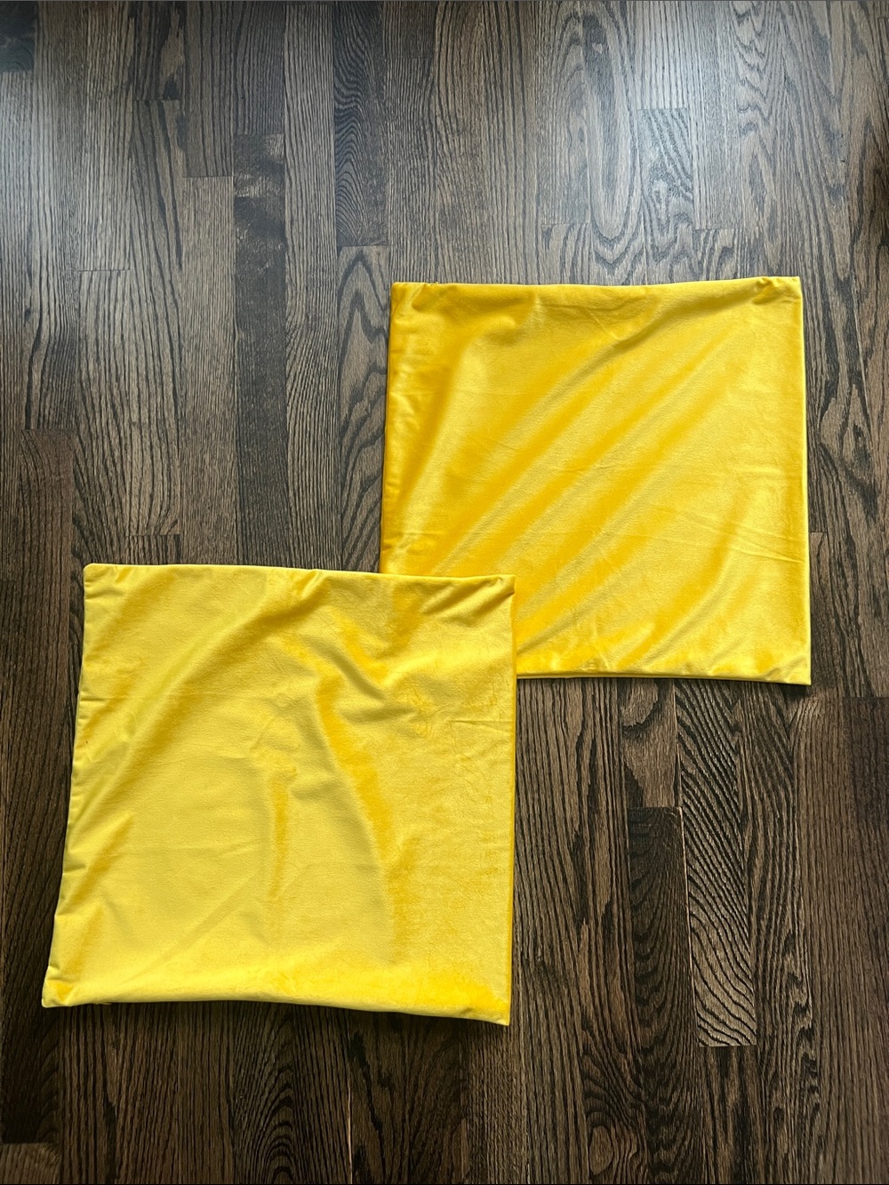 set of 2 yellow throw pillow covers
